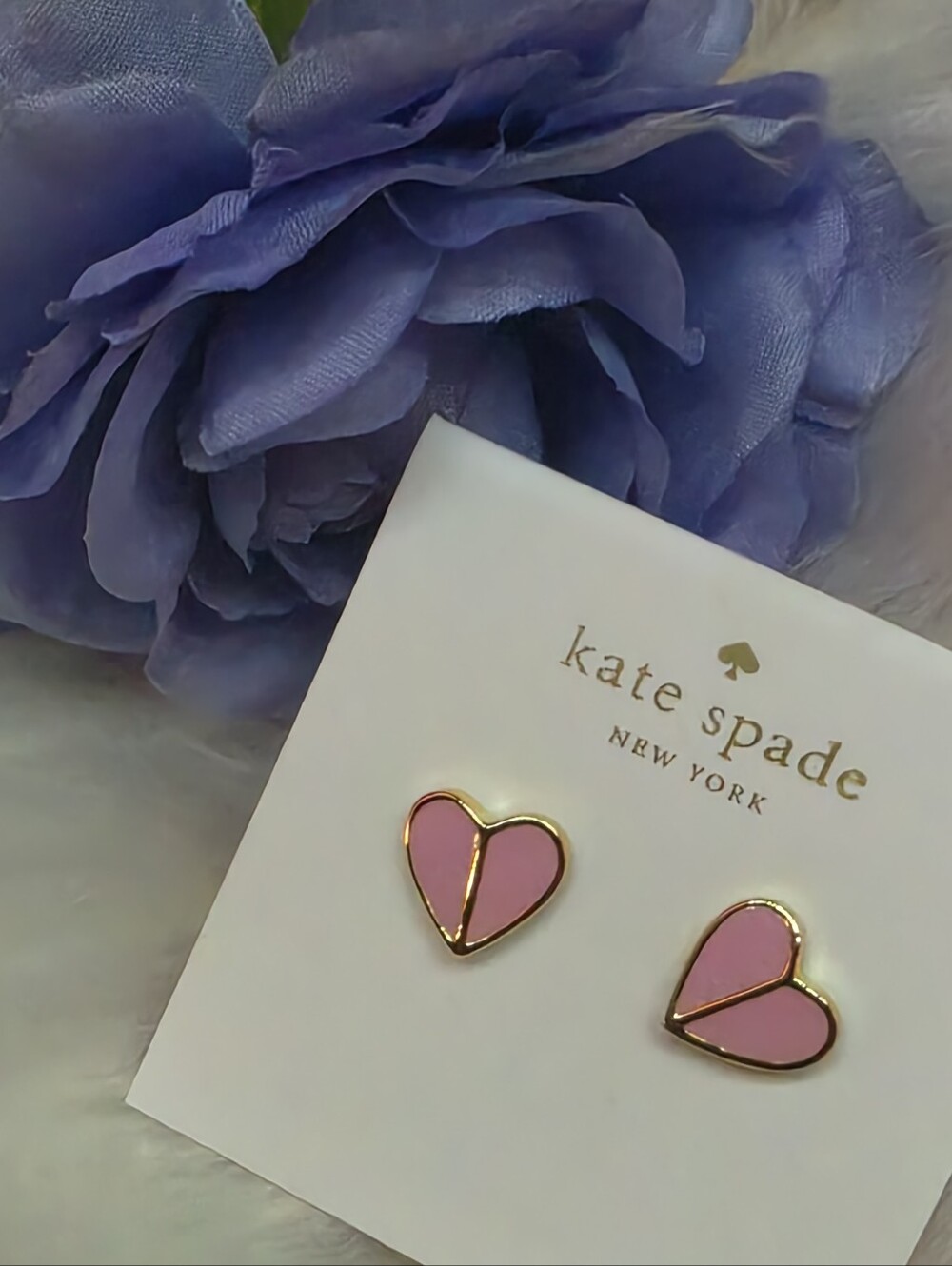 NWT Kate Spade New York Heritage Spade Small Heart Stud Earrings (Pink / Gold)